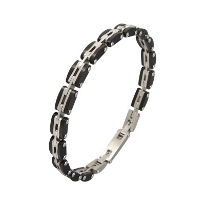 Bracelet Homme Acier 2 tons 7mm x 21cm