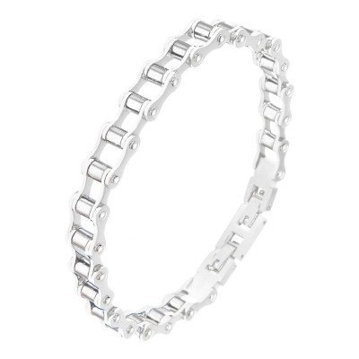 Bracelet Homme Acier 2 Tons Imitation chaîne de vélo 9mm x 22cm