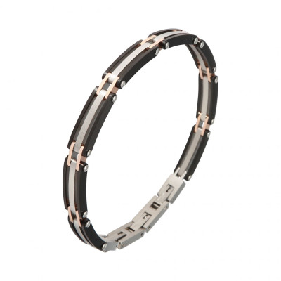 Bracelet Homme Acier 3 Tons 7,1mm x 20,5cm