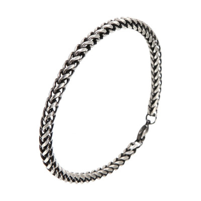 Bracelet Homme Acier Vieilli 4mm x 21cm