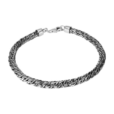 Bracelet Homme Argent Rhodié Maille fantaisie