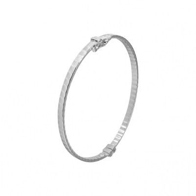 Bracelet Jonc Argent 925 faceté section rectangulaire 3mm