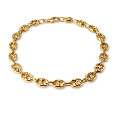 Bracelet maille grains de café en Or Jaune 375 