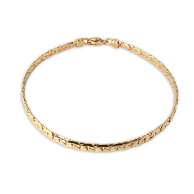 Bracelet Maille Haricot 3,3mm x 18cm Or Jaune 750