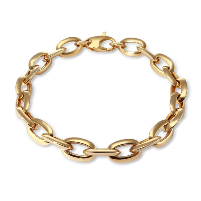 Bracelet maille ovale en Or Jaune 750  8mm x 18cm