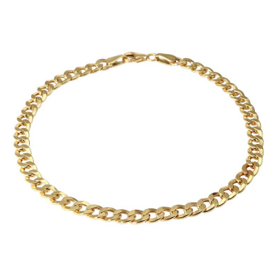 Bracelet Or Jaune 375 maille gourmette 4mm x 19cm