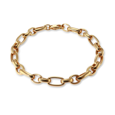 Bracelet or jaune 375 Maille ovale 6.3mm x 19cm