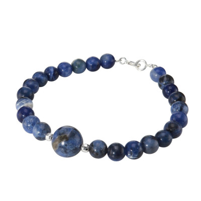 Bracelet Sodalite 6-10mm et Argent