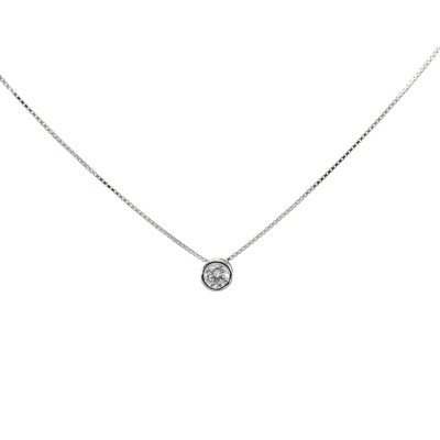 Chaine Argent et Oxyde de zirconium 4mm Serti clos
