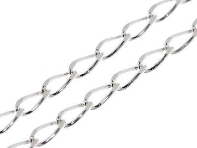 Chaine Argent Homme maille Cheval - 3mm - 50cm