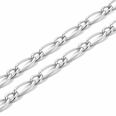 Chaine Argent Homme maille Figaro - 3.5mm - 50cm