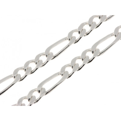Chaine Argent Homme maille Figaro - 5.2mm - 55cm