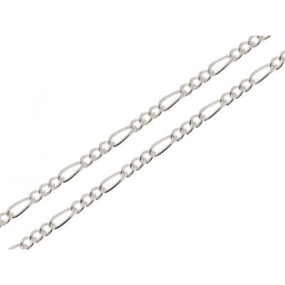 Chaine Argent maille Figaro - 2.1mm - 45cm