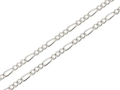 Chaine Argent maille Figaro - 2.3mm - 50cm