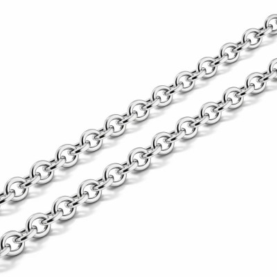 Chaine Argent Maille Forçat Ronde 2.5mm - 45cm