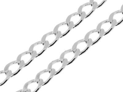 Chaine Argent Maille Gourmette  4mm - 45cm
