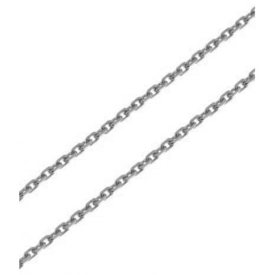 Chaine Or Blanc 375 maille forçat 1mm - 45cm