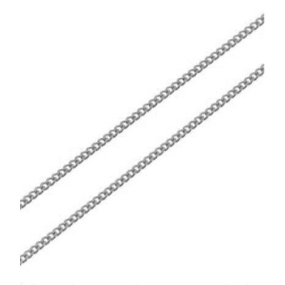 Chaine Or Blanc 375 maille gourmette 1mm - 45cm