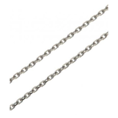 Chaine Or Blanc 750 Maille Forçat 1.4mm - 50cm
