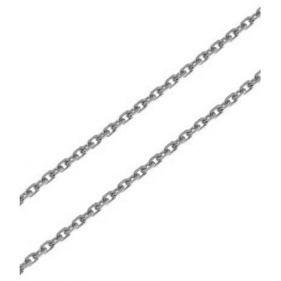 Chaine Or Blanc 750 Maille forcat 1mm - 40cm