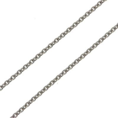 Chaine Or Blanc 750 maille forçat ronde 1.5mm - 40cm