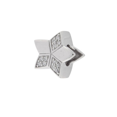 Charm en Argent 925 rhodié Etoile pavée d'oxydes