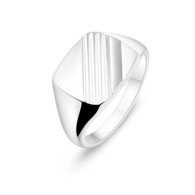 Chevalière Argent Carrée 13x13mm
