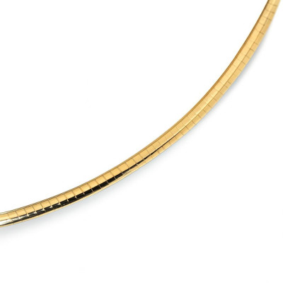 Collier 2 Ors 375 maille oméga reversible  2mm - 42cm