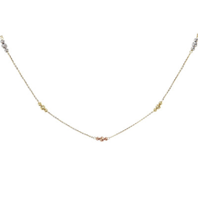 Collier 3 ors 375 boules ciselées 0,4x45cm