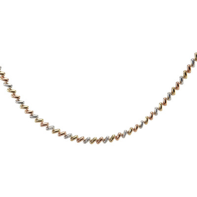 Collier 3 ors 375 maille fantaisie  0,5cm x 45cm