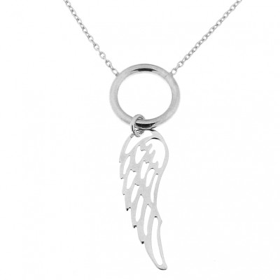 Collier Aile d'ange en  Argent 925 Rhodié