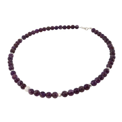 Collier Améthyste 6mm et Argent