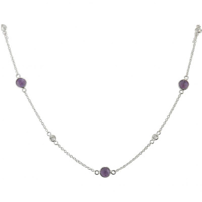 Collier Argent 925 Améthyste et Oxyde de zirconium