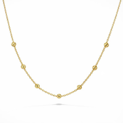 Collier Argent 925 doré 7 boules ciselées