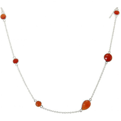 Collier Argent 925 et Cornaline 