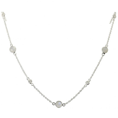 Collier Argent 925 Labradorite et Oxyde de zirconium