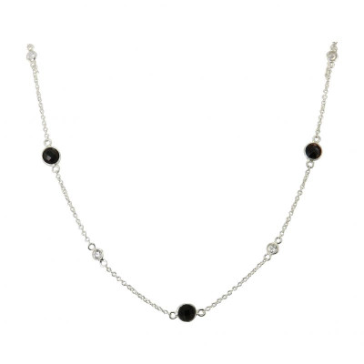 Collier Argent 925 Onyx et Oxyde de zirconium