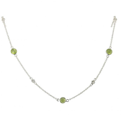 Collier Argent 925 Péridot et Oxyde de zirconium