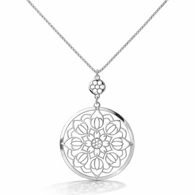 Collier Argent 925 rhodié Style floral