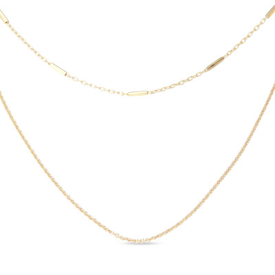 Collier Argent Doré 925 2 rangs