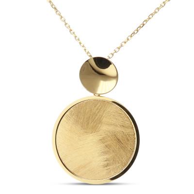 Collier Argent Doré 925 Cercle brossé