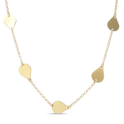 Collier Argent Doré 925 Gouttes satinées et lisses
