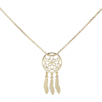 Collier argent doré attrape rêve