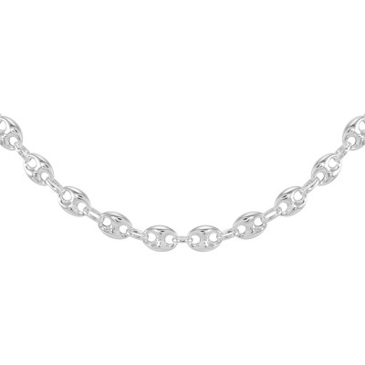 Collier Argent Grains de café 11mm x 50cm