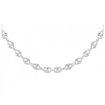 Collier Argent Grains de café 7.1mm x 50cm
