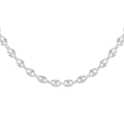 Collier Argent  Grains de Café 9mm x 50cm