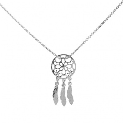 Collier argent rhodié attrape rêve