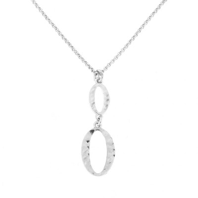 Collier Argent Rhodié Double Ovales