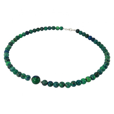 Collier Azurite  6-10mm et Argent