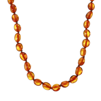Collier Bébé Ambre Couleur cognac 6mm x 33cm